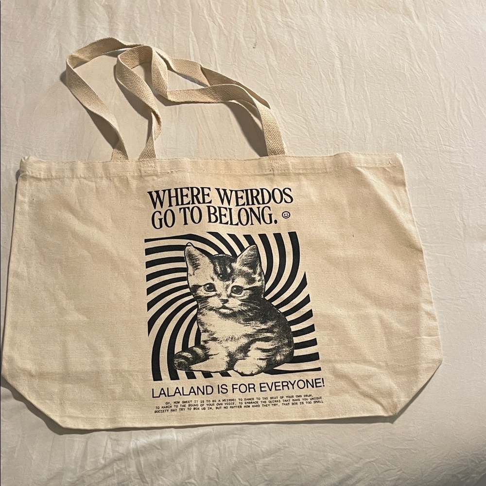 Dressed in LALA Where Weirdos Belong canvas tote - NWOT!
